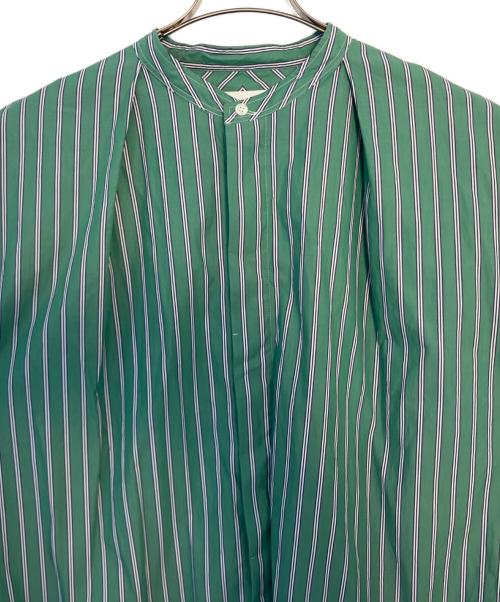 COLON（コロン）COLON (コロン) COLON Cotton Multi Stripe バンドカラー グリーン×ネイビー サイズ:SIZE 5の古着・服飾アイテム
