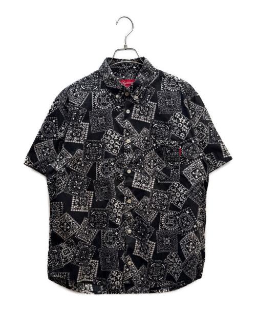 SUPREME（シュプリーム）SUPREME (シュプリーム) 半袖シャツ ブラック×ホワイト サイズ:Мの古着・服飾アイテム