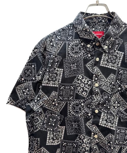 SUPREME（シュプリーム）SUPREME (シュプリーム) 半袖シャツ ブラック×ホワイト サイズ:Мの古着・服飾アイテム