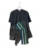 UN3D.アンスリード）の古着「トーションレースタックTシャツ」｜ブラック