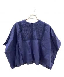 mizuiro-ind（ミズイロインド）の古着「pin tuck short poncho」｜ブルー