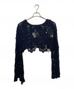 Ameri VINTAGEアメリヴィンテージ）の古着「Ameri VINTAGE MEDI FLOWER SAINT LACE TOP レーストップス」｜ブラック