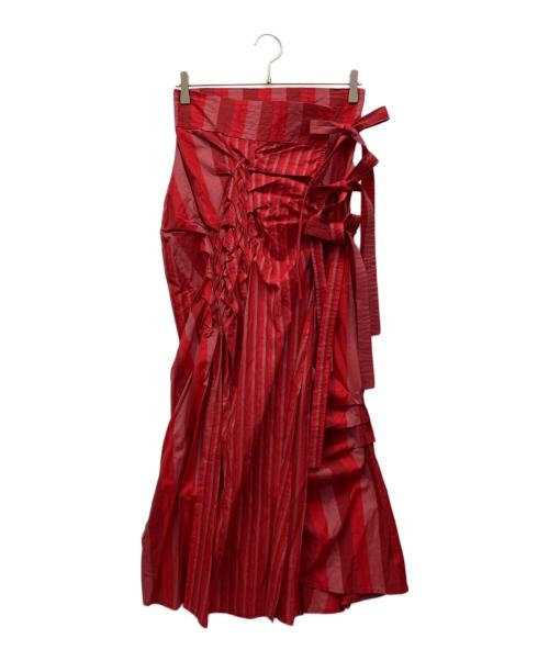 create clair（クリエイト クレイル）Create Clair (クリエイト クレイル) Hakama wrap skirt レッド サイズ:Freeの古着・服飾アイテム