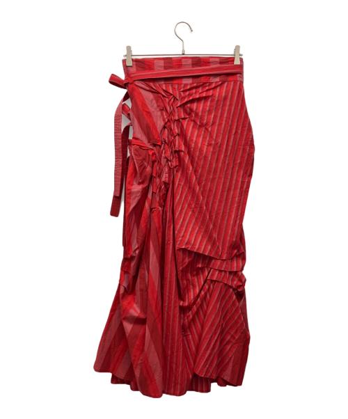 create clair（クリエイト クレイル）Create Clair (クリエイト クレイル) Hakama wrap skirt レッド サイズ:Freeの古着・服飾アイテム