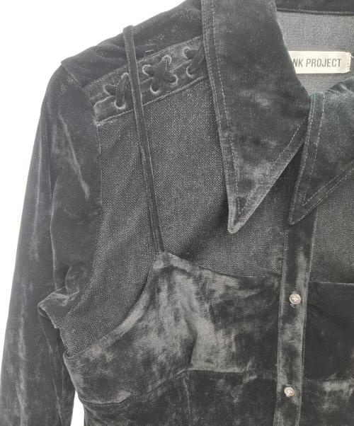 PRANK PROJECT（プランクプロジェクト）PRANK PROJECT (プランクプロジェクト) ベロアコンビシャツワンピース ブラック サイズ:FREEの古着・服飾アイテム