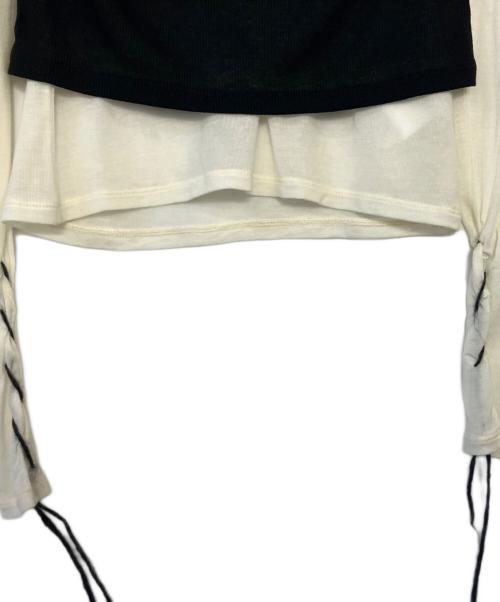 PRANK PROJECT（プランクプロジェクト）PRANK PROJECT (プランクプロジェクト) PRANK PROJECT レイヤードカットソー ホワイト×ブラック サイズ:Freeの古着・服飾アイテム