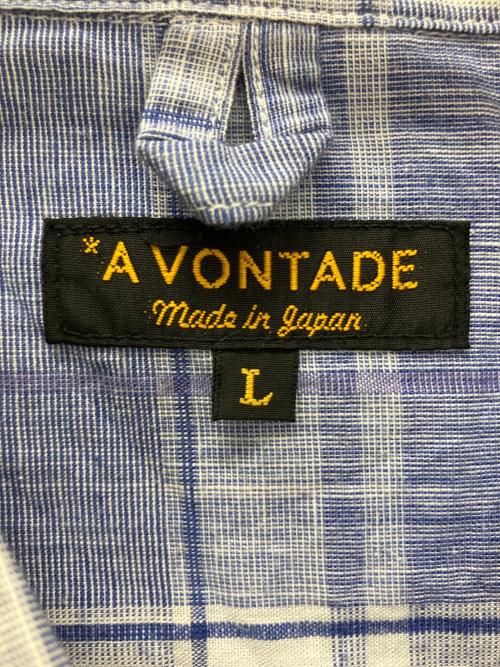 A vontade（アボンタージ）A vontade (アボンタージ) リネン混オープンカラーシャツ ブルー サイズ:Lの古着・服飾アイテム