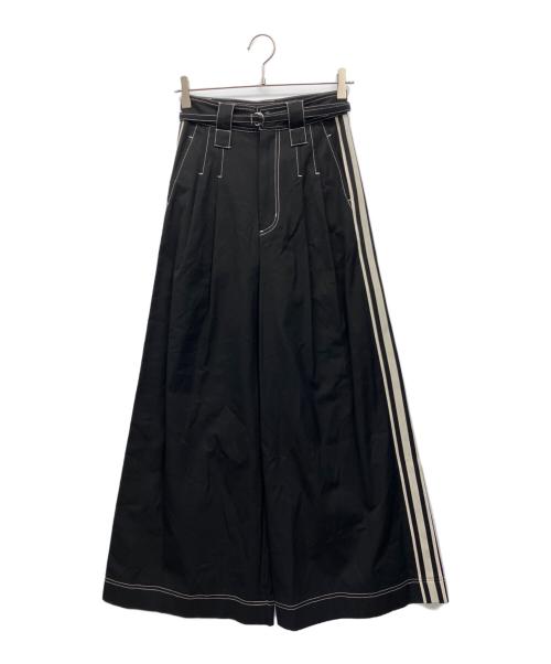MAISON SPECIAL（メゾンスペシャル）MAISON SPECIAL (メゾンスペシャル) サイドラインワイドパンツ ブラック サイズ:36 未使用品の古着・服飾アイテム