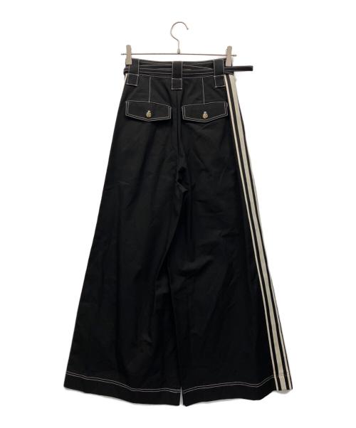 MAISON SPECIAL（メゾンスペシャル）MAISON SPECIAL (メゾンスペシャル) サイドラインワイドパンツ ブラック サイズ:36 未使用品の古着・服飾アイテム