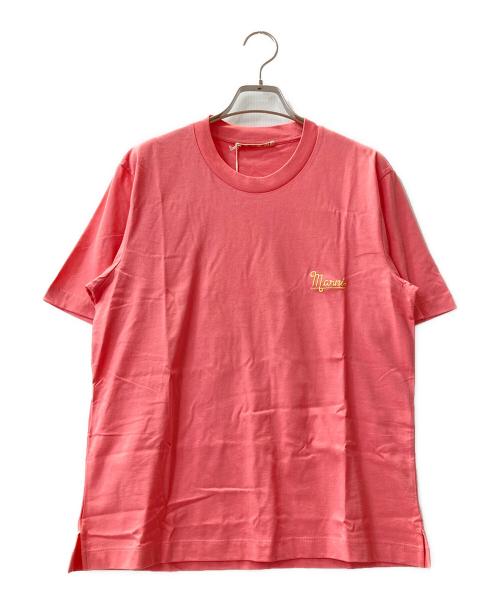 MARNI（マルニ）MARNI (マルニ) 23SS ブランドロゴ刺繍クルーネックTシャツ ピンク サイズ:38 未使用品の古着・服飾アイテム