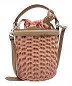 COACHコーチ）の古着「2WAYバッグ/カゴバッグ/サクラ ブロッサム プリント ドローストリング バケット」｜ピンク