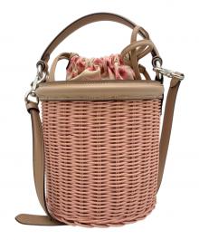 COACH（コーチ）の古着「2WAYバッグ/カゴバッグ/サクラ ブロッサム プリント ドローストリング バケット」｜ピンク