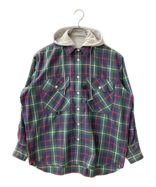 DAIWA PIER39（ダイワ ピア39）DAIWA PIER39 (ダイワ ピア39) シャツジャケット グリーン×グレー サイズ:Sの古着・服飾アイテム