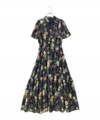 And Coutureアンドクチュール）の古着「花柄ワンピース」｜ネイビー
