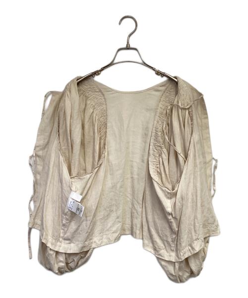 Heriter（エリテ）Heriter (エリテ) リネン ハンドスモッキングブラウス ベージュ サイズ:38の古着・服飾アイテム