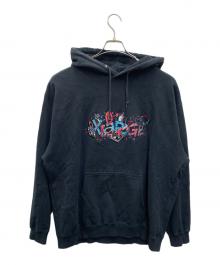 X-LARGE（エクストララージ）の古着「TURN THE MUSIC ON フーディー」｜ブラック