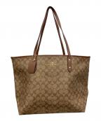 COACHコーチ）の古着「シグネチャー トートバッグ」｜ブラウン