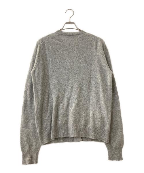 PLAY COMME des GARCONS（プレイコムデギャルソン）PLAY COMME des GARCONS (プレイコムデギャルソン) 黒ハートワッペンニットカーディガン グレー サイズ:Sの古着・服飾アイテム