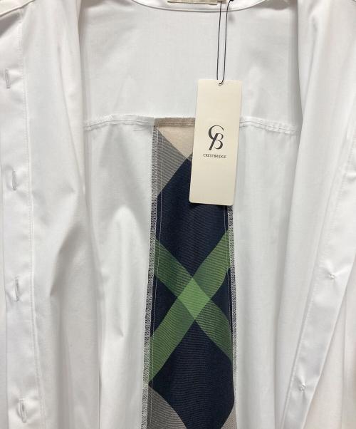 CRESTBRIDGE（クレストブリッジ）CRESTBRIDGE (クレストブリッジ) バックチェック切替シャツワンピース ホワイト サイズ:Sの古着・服飾アイテム