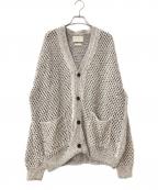 YOKEヨーク）の古着「MESHED KNIT CARDIGAN」｜アイボリー×ブラック