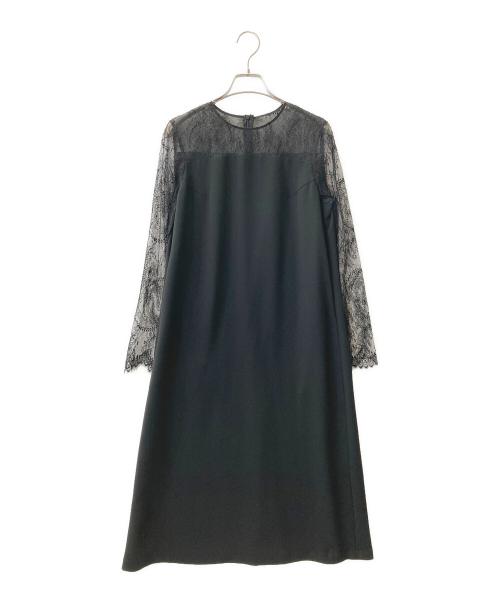 hitoiro（ヒトイロ）hitoiro (ヒトイロ) リバーレースのベルスリーブドレス ブラック サイズ:9の古着・服飾アイテム