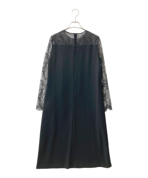 hitoiro（ヒトイロ）hitoiro (ヒトイロ) リバーレースのベルスリーブドレス ブラック サイズ:9の古着・服飾アイテム