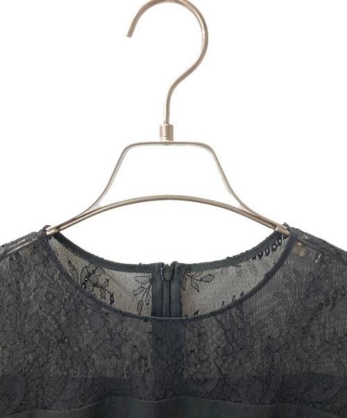 hitoiro（ヒトイロ）hitoiro (ヒトイロ) リバーレースのベルスリーブドレス ブラック サイズ:9の古着・服飾アイテム