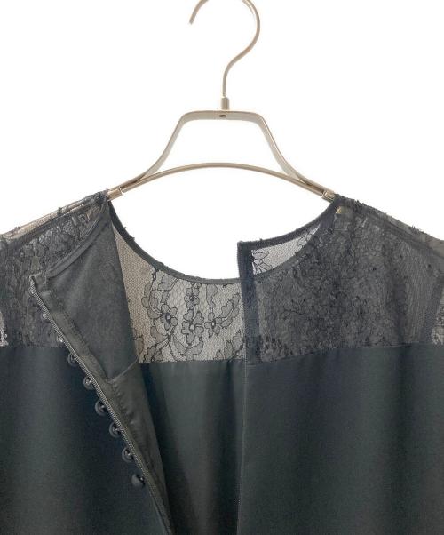 hitoiro（ヒトイロ）hitoiro (ヒトイロ) リバーレースのベルスリーブドレス ブラック サイズ:9の古着・服飾アイテム
