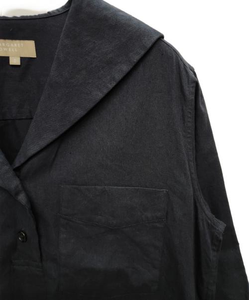 MARGARET HOWELL（マーガレットハウエル）MARGARET HOWELL (マーガレットハウエル) リネンコットン 七分袖ワンピース ネイビー サイズ:2の古着・服飾アイテム