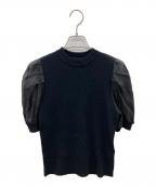 Loulou Willoughbyルルウィルビー）の古着「袖バルーンチュールリブカットソ-」｜ブラック