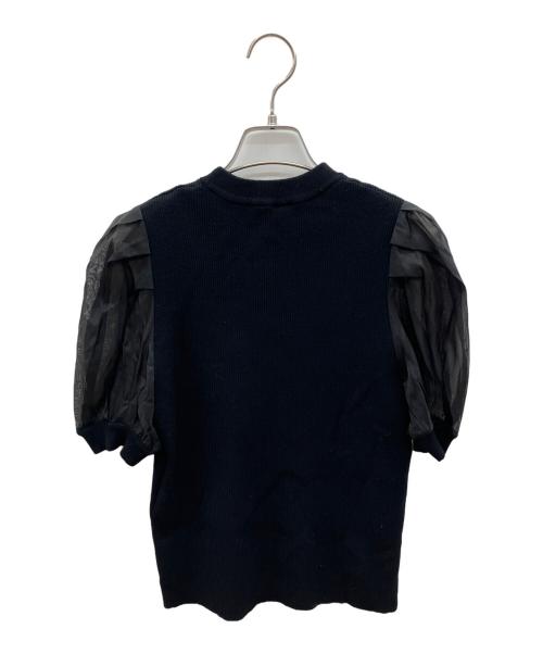 Loulou Willoughby（ルルウィルビー）Loulou Willoughby (ルルウィルビー) 袖バルーンチュールリブカットソ- ブラック サイズ:2 未使用品の古着・服飾アイテム