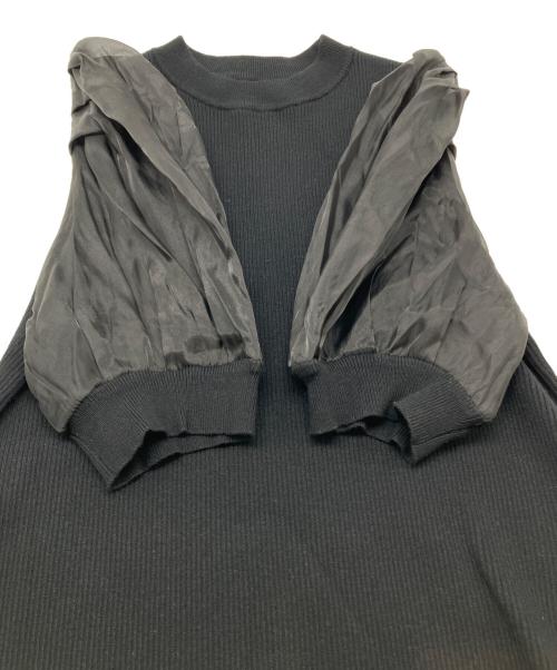 Loulou Willoughby（ルルウィルビー）Loulou Willoughby (ルルウィルビー) 袖バルーンチュールリブカットソ- ブラック サイズ:2 未使用品の古着・服飾アイテム