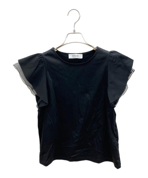 Loulou Willoughby（ルルウィルビー）Loulou Willoughby (ルルウィルビー) シルク混袖フリルカットソー ブラック サイズ:2 未使用品の古着・服飾アイテム