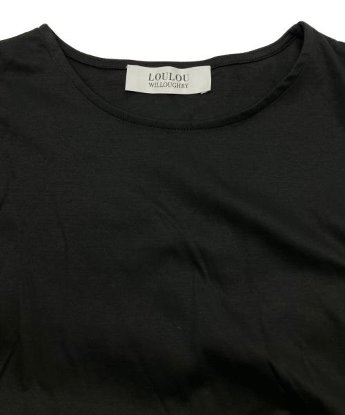 Loulou Willoughby（ルルウィルビー）Loulou Willoughby (ルルウィルビー) シルク混袖フリルカットソー ブラック サイズ:2 未使用品の古着・服飾アイテム