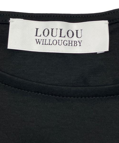 Loulou Willoughby（ルルウィルビー）Loulou Willoughby (ルルウィルビー) シルク混袖フリルカットソー ブラック サイズ:2 未使用品の古着・服飾アイテム