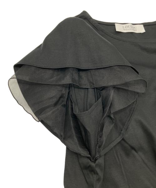 Loulou Willoughby（ルルウィルビー）Loulou Willoughby (ルルウィルビー) シルク混袖フリルカットソー ブラック サイズ:2 未使用品の古着・服飾アイテム