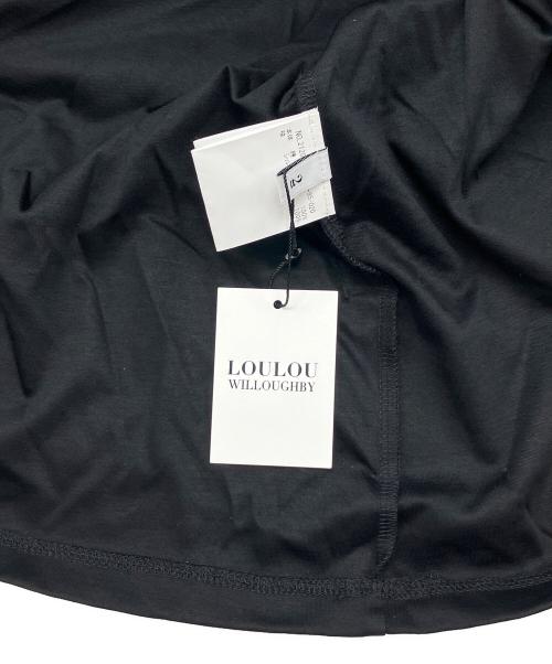 Loulou Willoughby（ルルウィルビー）Loulou Willoughby (ルルウィルビー) シルク混袖フリルカットソー ブラック サイズ:2 未使用品の古着・服飾アイテム