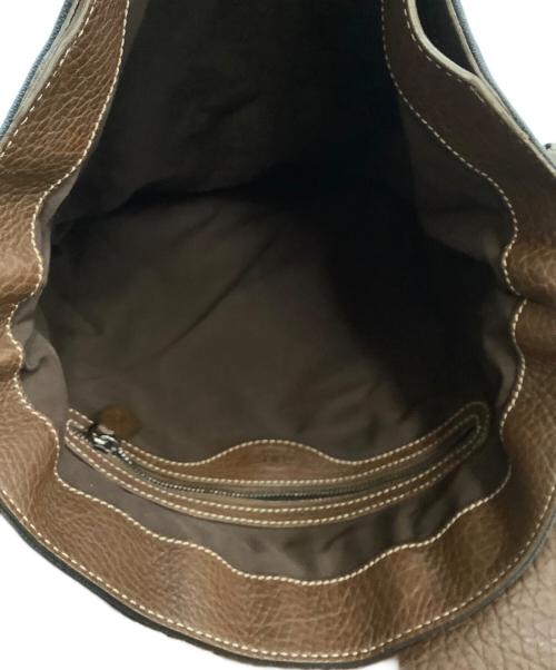 TOD'S（トッズ）TOD'S (トッズ) フラップショルダーバッグ ネイビー×ブラウンの古着・服飾アイテム