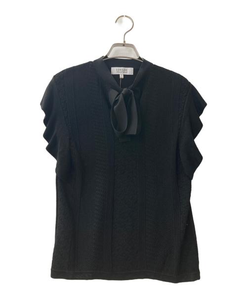 Loulou Willoughby（ルルウィルビー）Loulou Willoughby (ルルウィルビー) ボウタイ半袖ニット ブラック サイズ:2 未使用品の古着・服飾アイテム