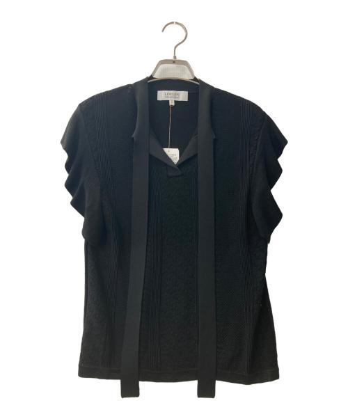 Loulou Willoughby（ルルウィルビー）Loulou Willoughby (ルルウィルビー) ボウタイ半袖ニット ブラック サイズ:2 未使用品の古着・服飾アイテム