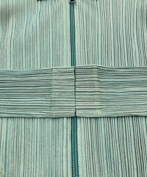 PLEATS PLEASE（プリーツプリーズ）PLEATS PLEASE (プリーツプリーズ) ジップアップジャケット グリーン サイズ:3の古着・服飾アイテム
