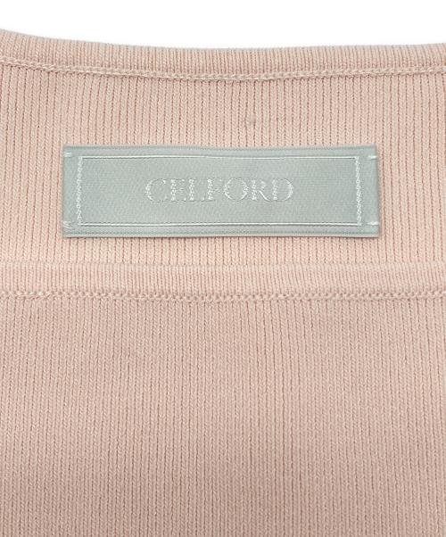 CELFORD（セルフォード）CELFORD (セルフォード) 半袖ニット　シアーパフスリーブ ピンク サイズ:36 未使用品の古着・服飾アイテム