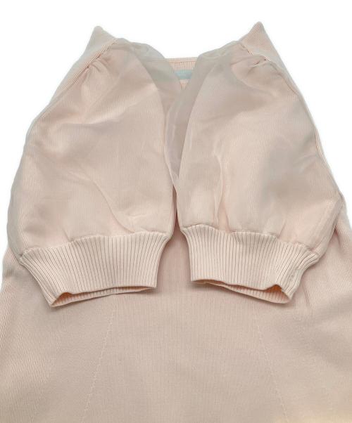 CELFORD（セルフォード）CELFORD (セルフォード) 半袖ニット　シアーパフスリーブ ピンク サイズ:36 未使用品の古着・服飾アイテム