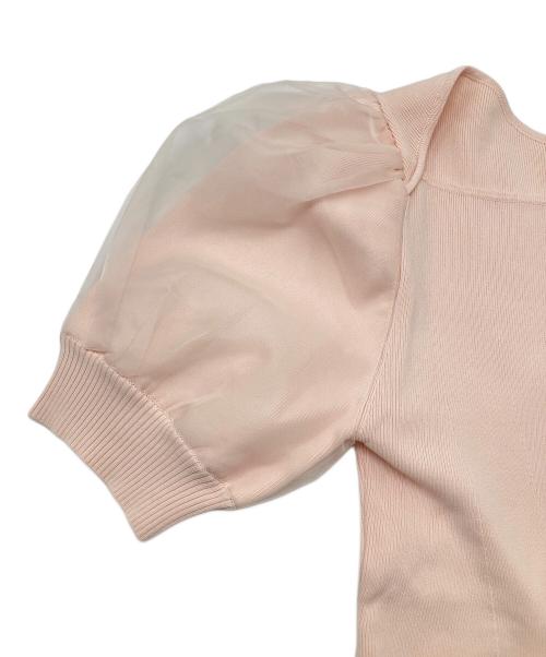 CELFORD（セルフォード）CELFORD (セルフォード) 半袖ニット　シアーパフスリーブ ピンク サイズ:36 未使用品の古着・服飾アイテム
