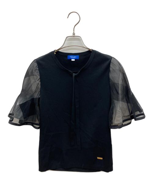 BLUE LABEL CRESTBRIDGE（ブルーレーベルクレストブリッジ）BLUE LABEL CRESTBRIDGE (ブルーレーベルクレストブリッジ) 半袖ニット　シアースリーブボウタイニット ブラック サイズ:38の古着・服飾アイテム