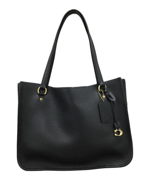 COACH（コーチ）COACH (コーチ) レザーートバッグ ブラックの古着・服飾アイテム
