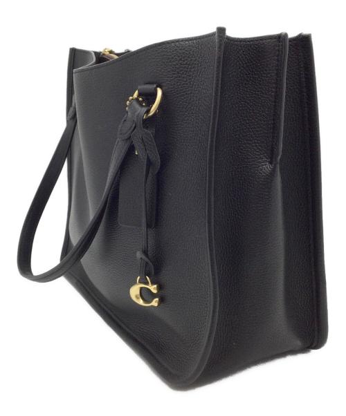 COACH（コーチ）COACH (コーチ) レザーートバッグ ブラックの古着・服飾アイテム