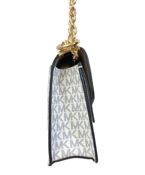 MICHAEL KORS（マイケル・コース）MICHAEL KORS (マイケルコース) チェーンショルダーバッグ ホワイト×ネイビーの古着・服飾アイテム