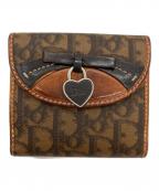 Christian Diorクリスチャン ディオール）の古着「コンパクトウォレット/2つ折り財布」｜ブラウン