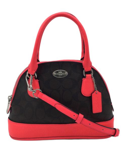 COACH（コーチ）COACH (コーチ) 2WAYバッグ ブラウン×レッドの古着・服飾アイテム